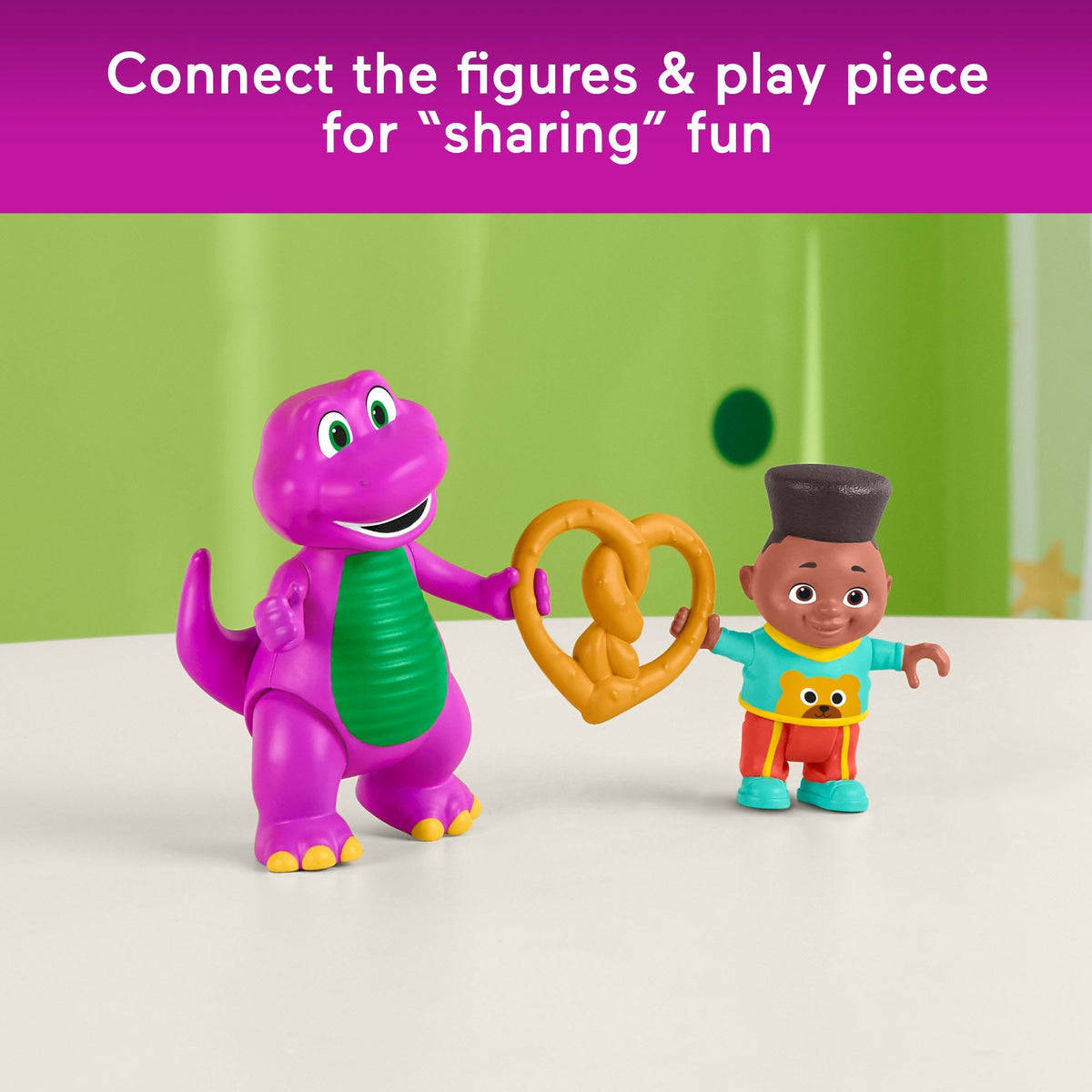 Fisher-Price Barney's World Barney's Friend David & Barney Figure Set For Kids, 3 Toys