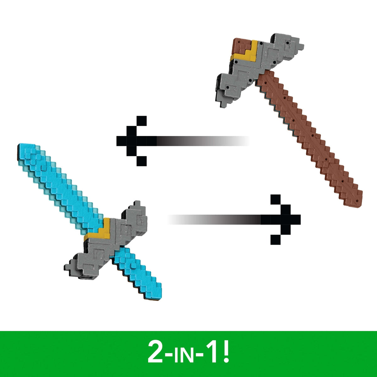 Minecraft Click And Switch Sword And Pickaxe Role-Play 2-In-1 Toy Inspired By The Movie