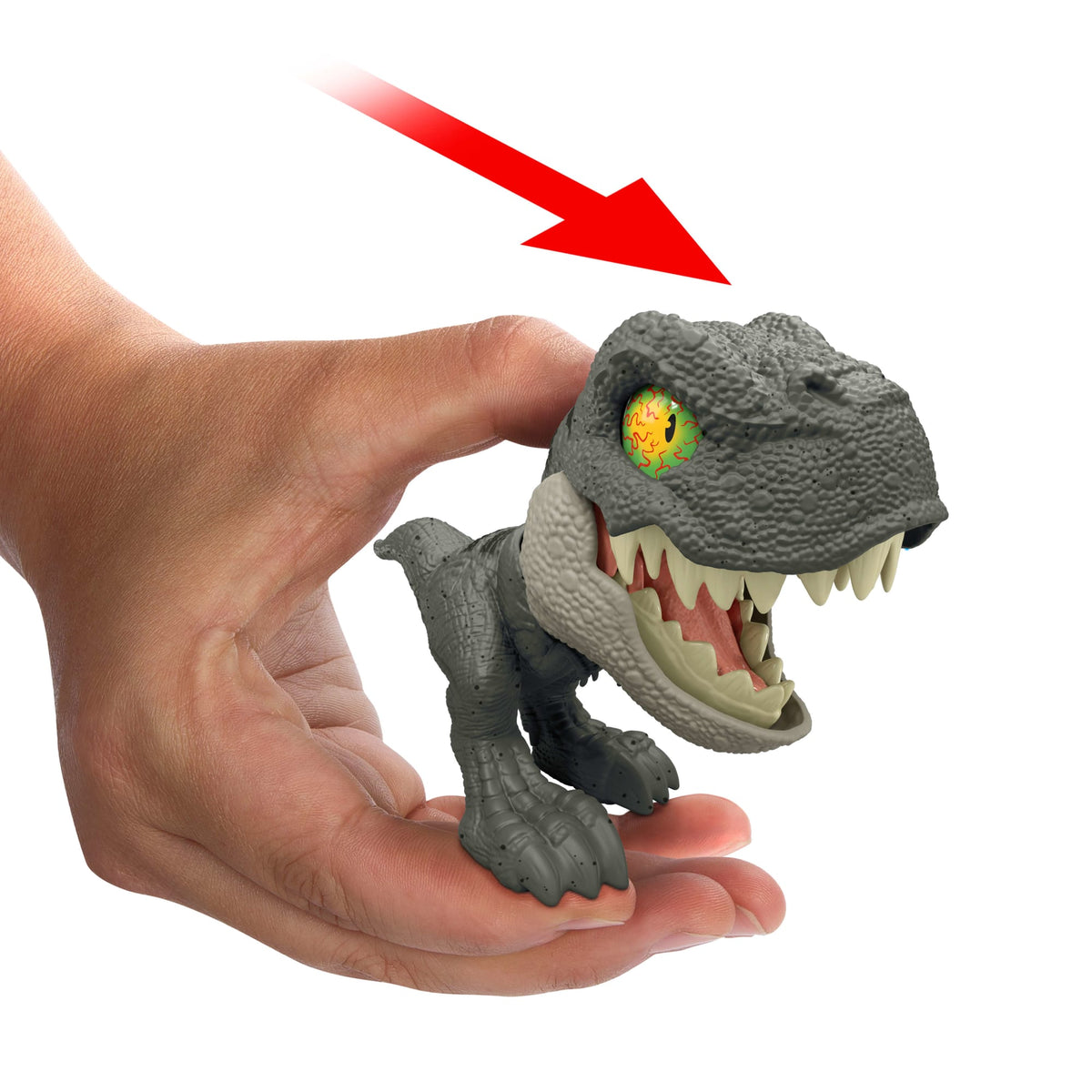 Jurassic World Mighty Little Biters Dinosaur Toy With Bite Action, Eye Change, Collectible Figure
