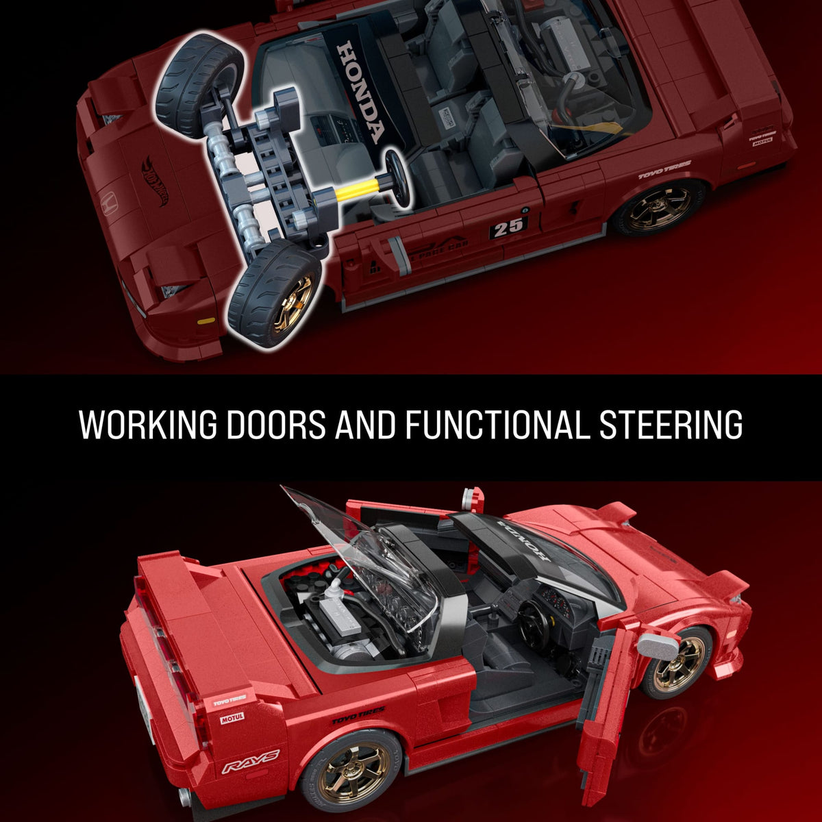 (Sold Out) Mattel Brick Shop Hot Wheels ’90 Acura Nsx Building Toy (876 Pieces), For Collectors