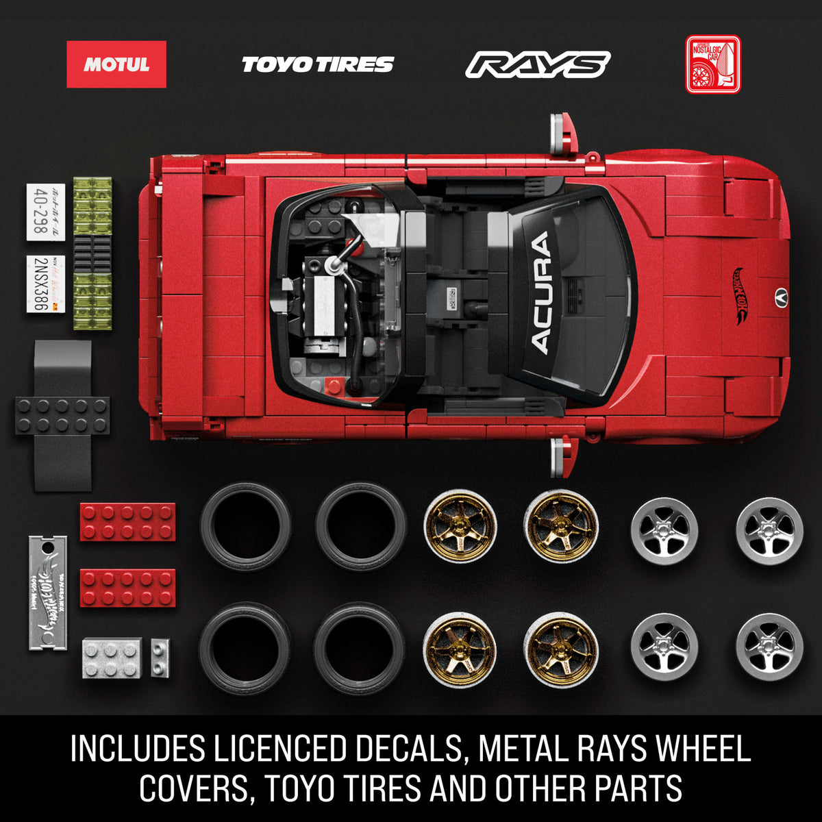 (Sold Out) Mattel Brick Shop Hot Wheels ’90 Acura Nsx Building Toy (876 Pieces), For Collectors