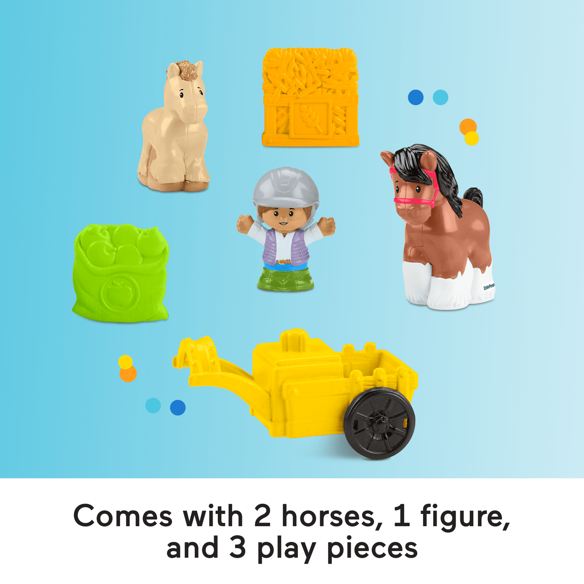 Fisher-Price Little People Friendly Horses Stable Toddler Playset With Sounds, 6 Play Pieces