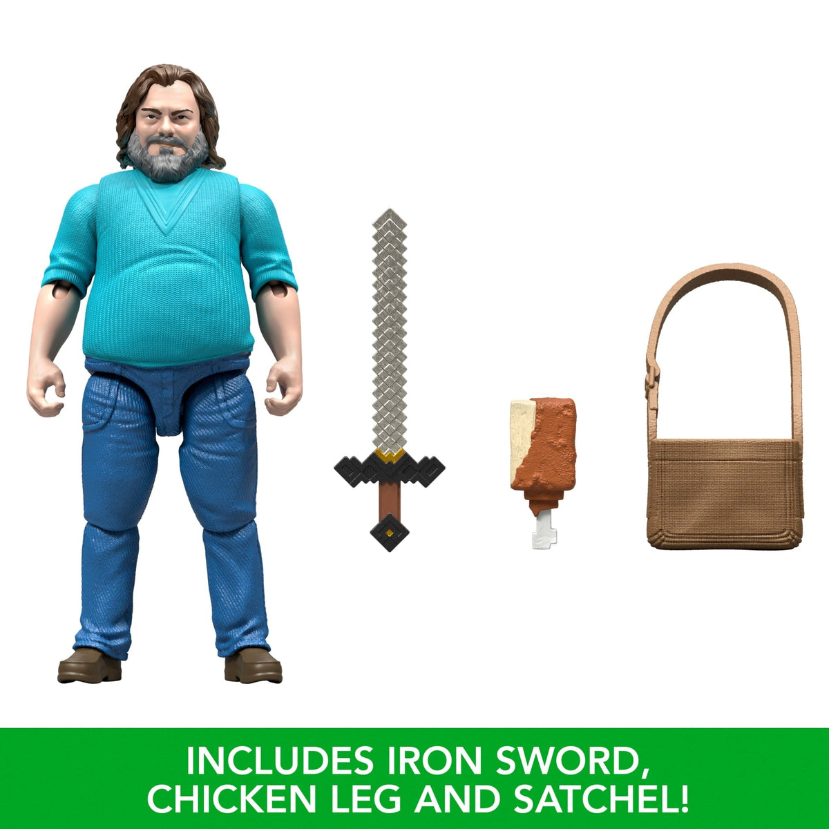 Minecraft Steve Action Figure & Accessories, 4-Inch Toy Set Inspired By A Minecraft Movie