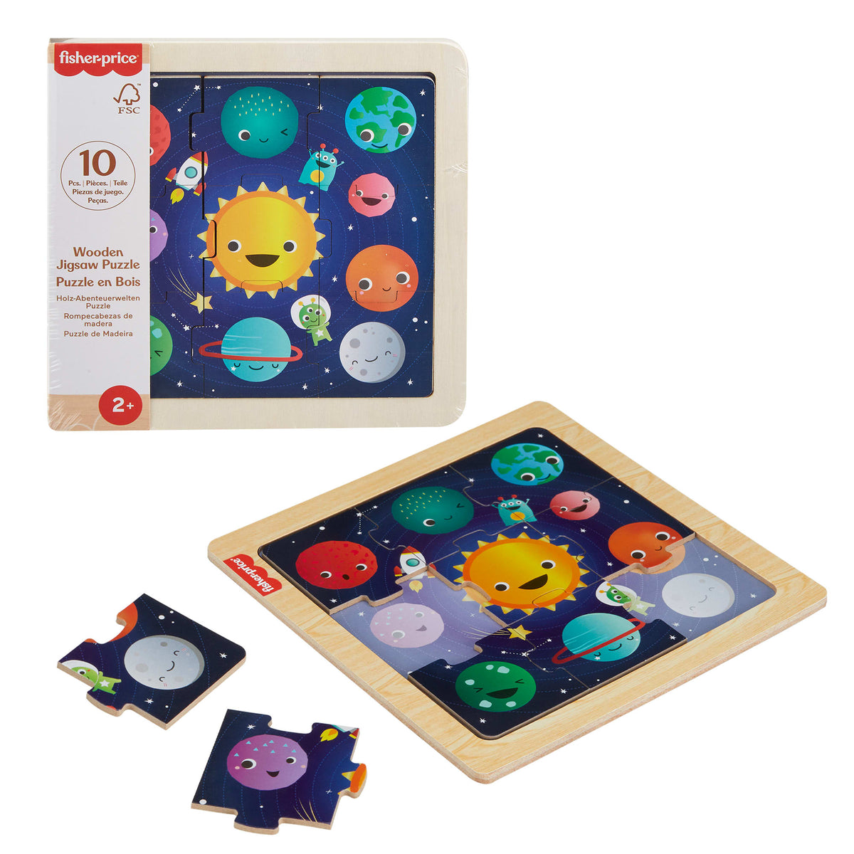Fisher-Price Wooden Jigsaw Puzzle Collection For Toddlers & Preschool Kids, Style May Vary