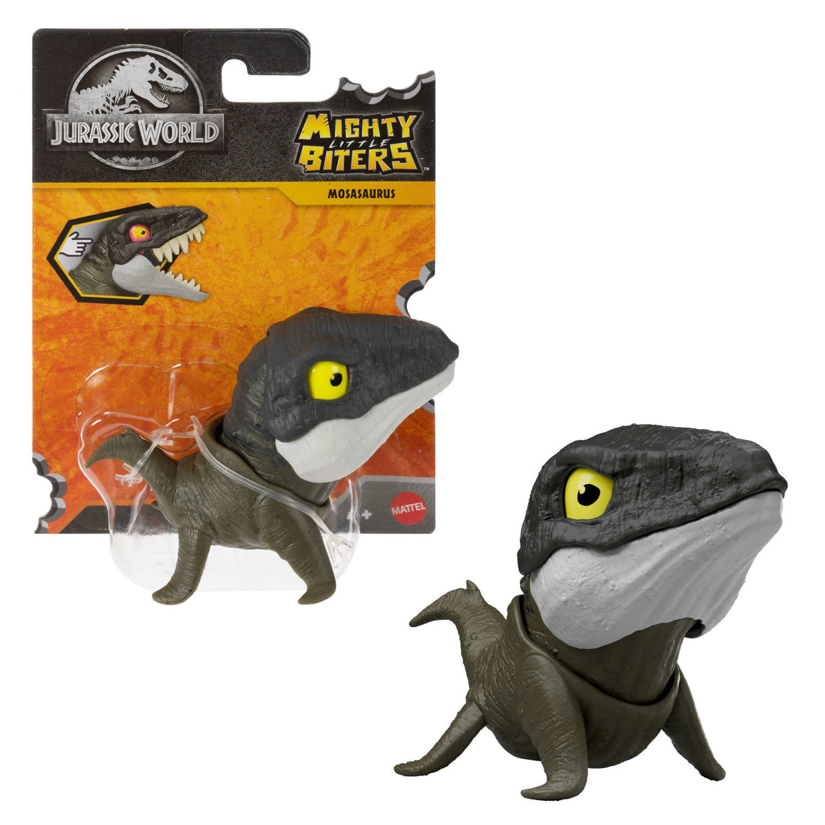 Jurassic World Mighty Little Biters Dinosaur Toy With Bite Action, Eye Change, Collectible Figure