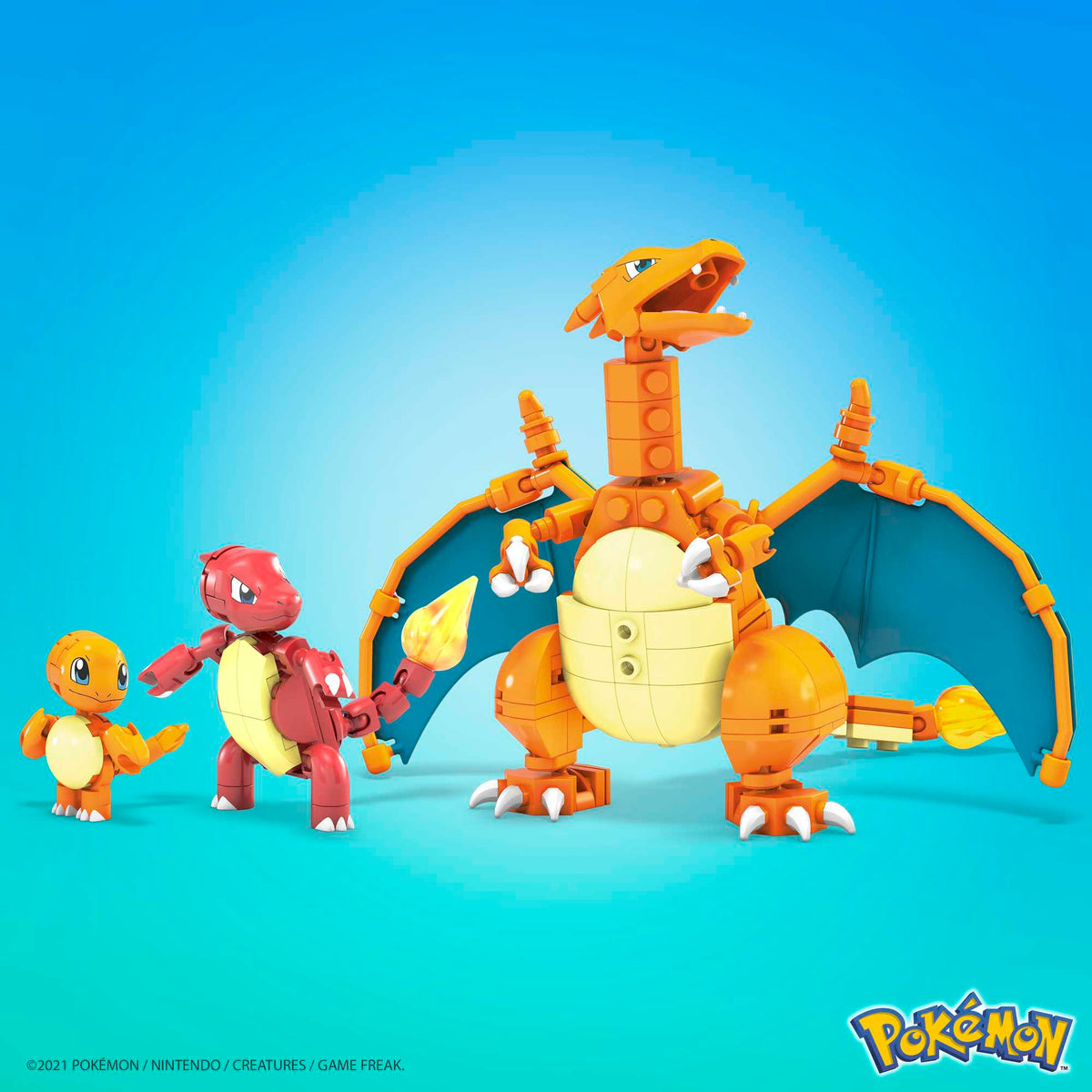 MEGA Pokémon Building Toy Kit Charmander Set With 3 Action Figures (313 Pieces) For Kids