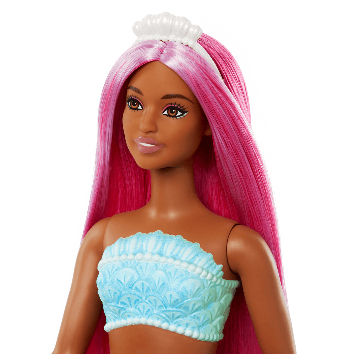 Barbie Mermaid Doll With Magenta Hair, Tropical Red Tail And Headband Accessory