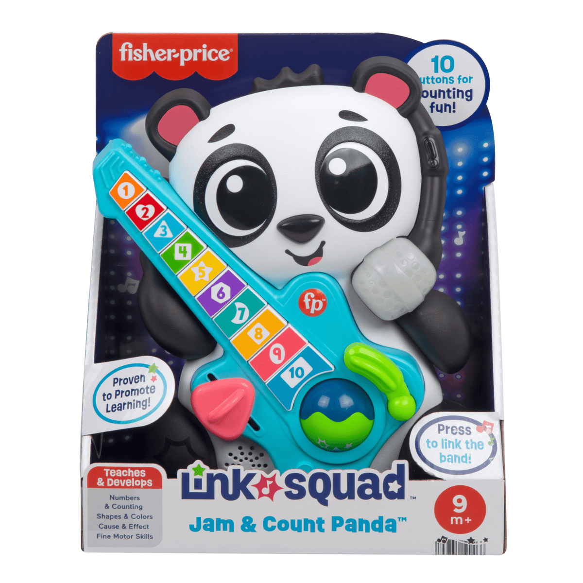 Fisher-Price Link Squad Jam & Count Panda Baby Learning Toy With Music & Lights