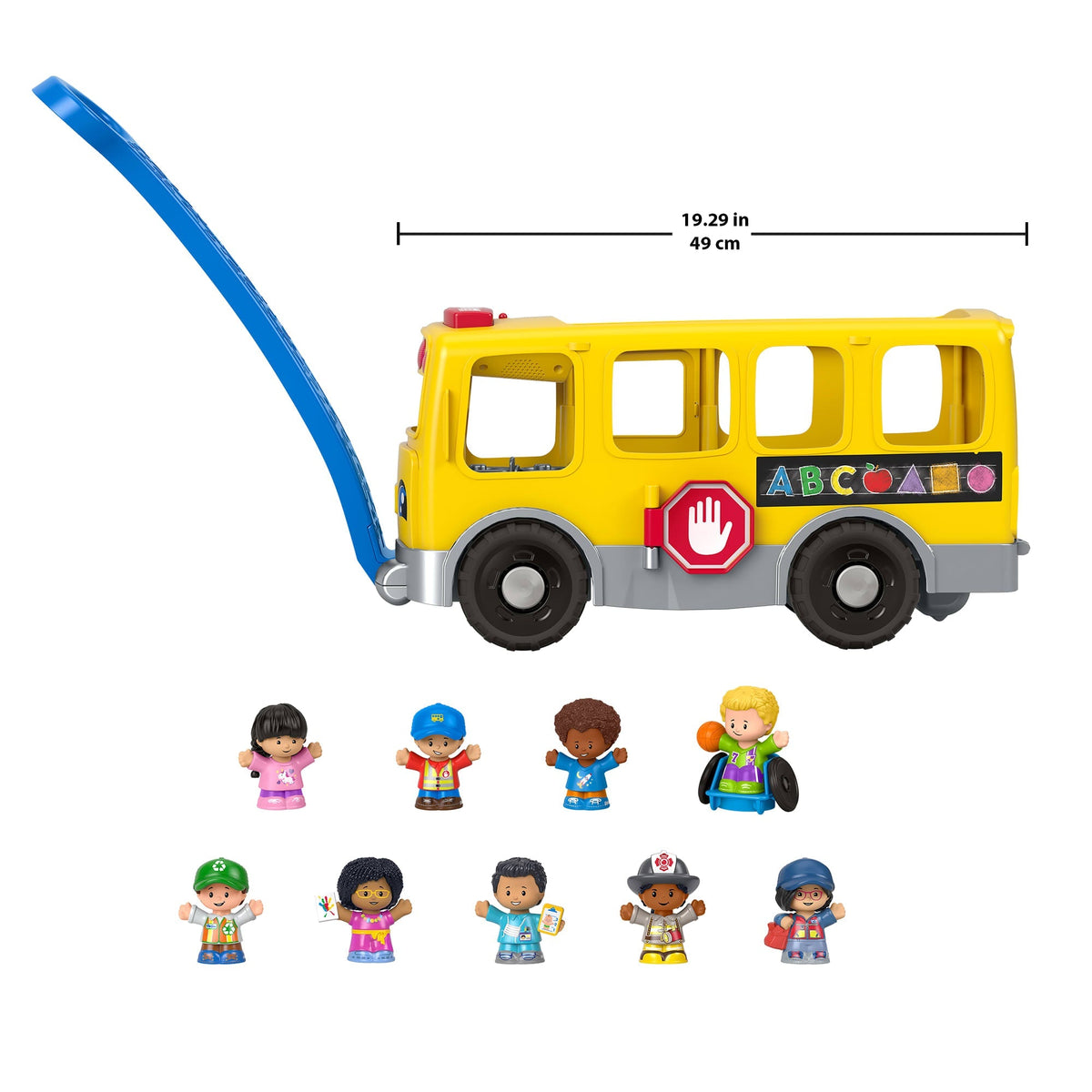 Fisher-Price Little People Big Yellow School Bus & Community Heroes Figures, Musical Toddler Toy