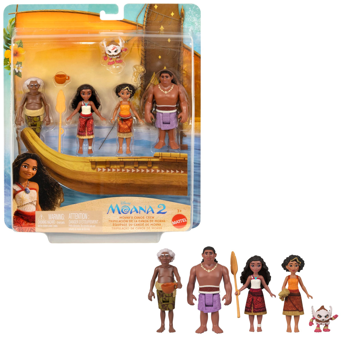 Disney Moana 2 Coffret de Jeu Équipage du Canoë de Moana