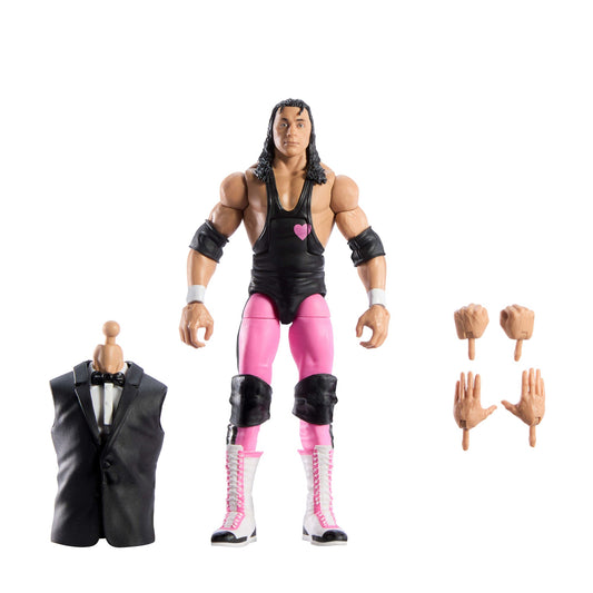WWE Elite Collection Premium Live EVent Bret Hart Action Figure Set, Wrestlemania Collectible