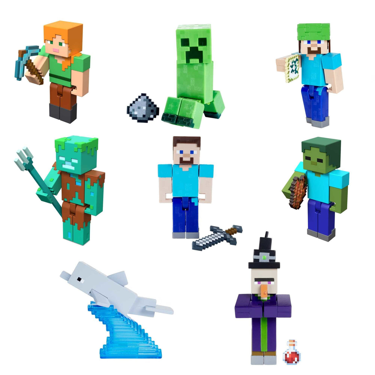 Minecraft Action Figures & Accessories Set, 3.25-Inch Scale Collectible Toys (Characters May Vary)