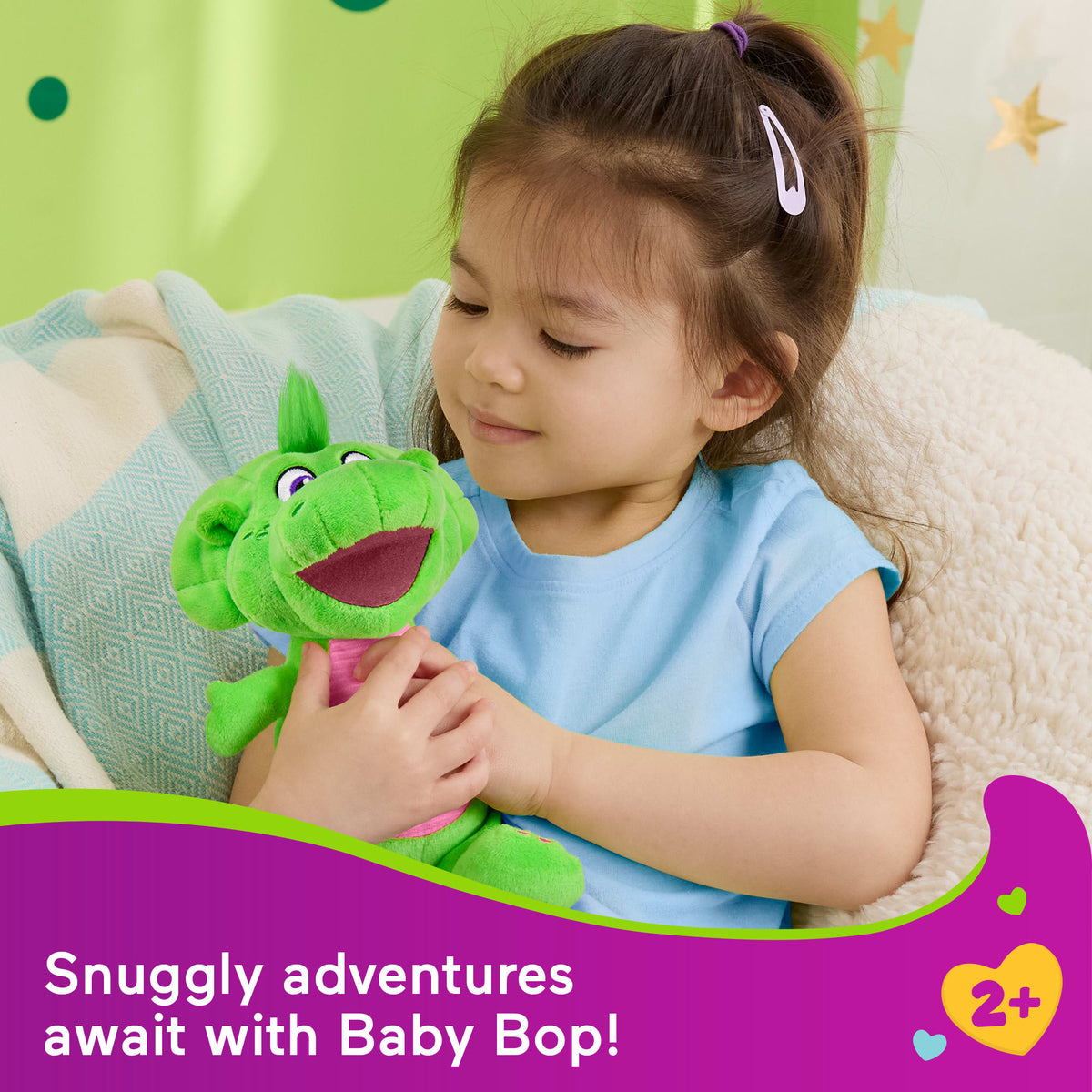 Fisher-Price Barney's World Plush Baby Bop 8-Inch Toy Dinosaur For Toddlers & Preschool Kids
