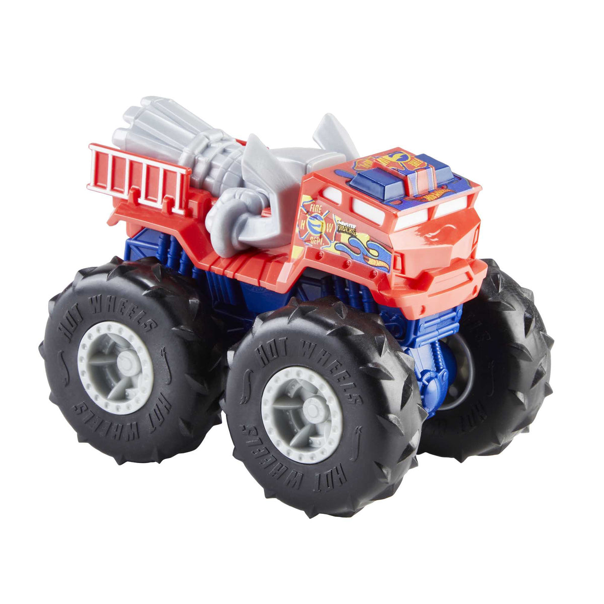Hot Wheels Monster Trucks Vehículo de Juguete 1:43 Llantas Todo Terreno 5 Alarm