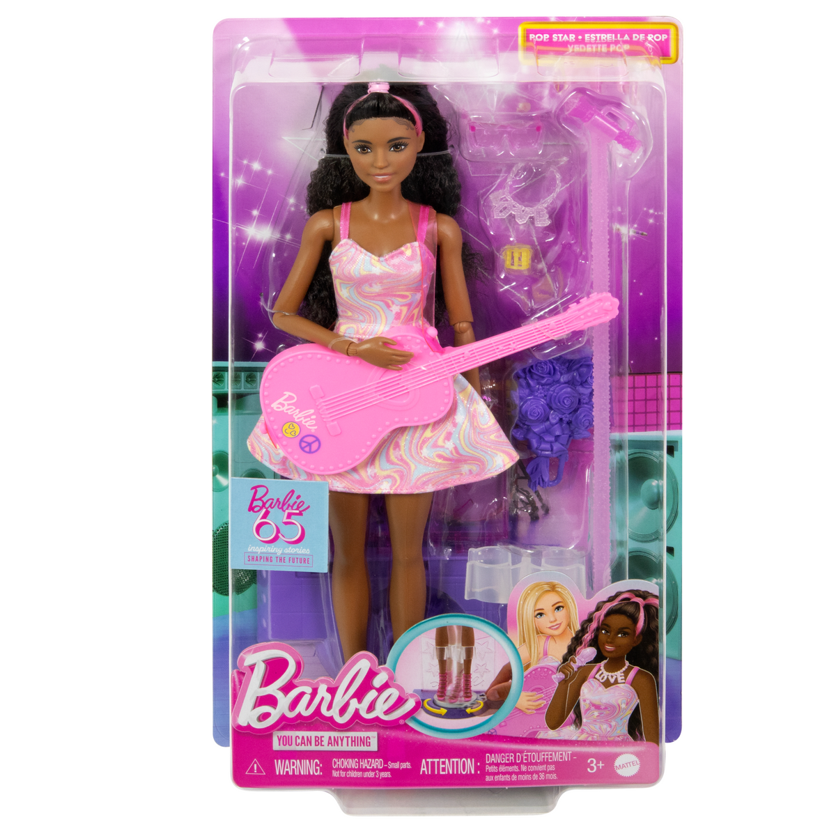 Barbie  Carrières  65Anniversaire  Vedette Pop et 10Accessoires