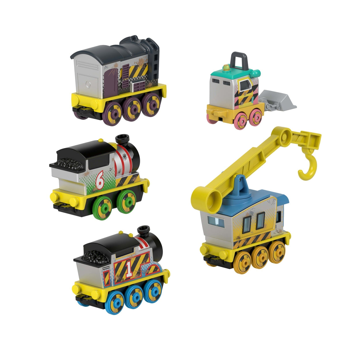 Thomas & Friends Construction Crew 5-Piece Diecast Metal Toy Train & Vehicle Set