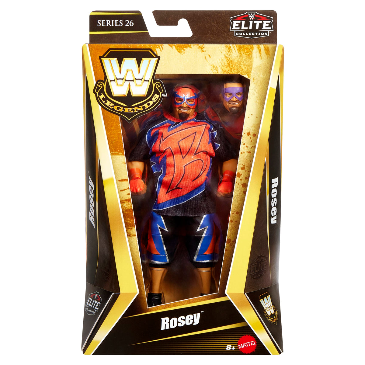 WWE Elite Legends Rosey Action Figure & Accessories, Series 26 Collectible Set, 6-inch