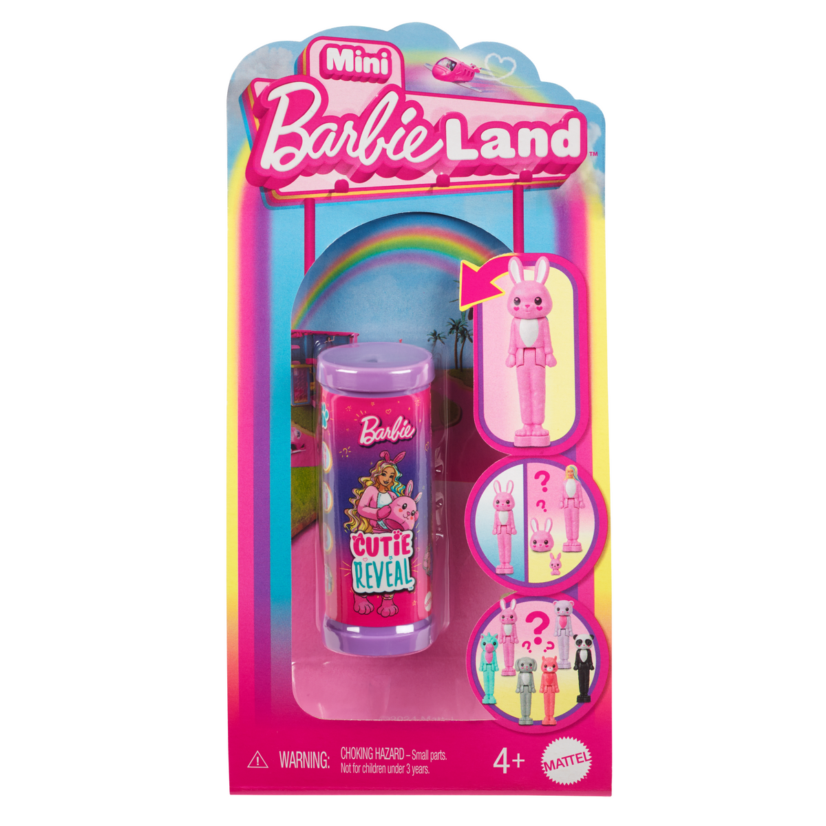 Barbie Mini Barbieland Cutie Reveal Doll & Pet, 1.5-Inch Color Dream Series