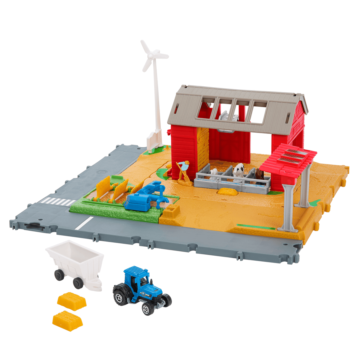 Matchbox Playset, Action Drivers Farm Adventure With 1:64 Scale Tractor & 6 Accessories