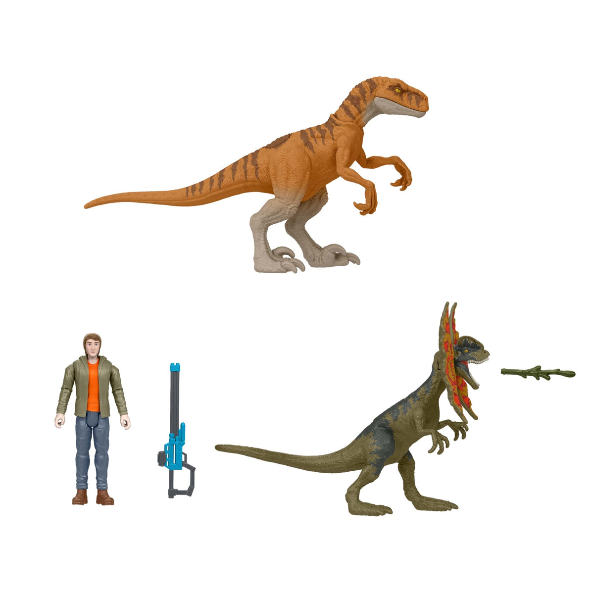 Jurassic World: Chaos Theory Ben Action Figure & 2 Dinosaurs Toy Pack